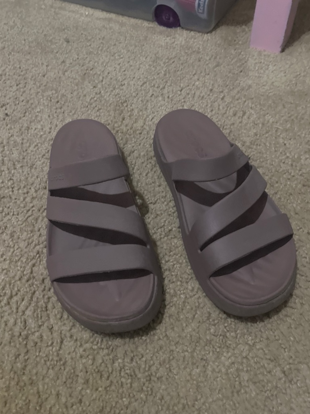 CROCS mauve purple slide sandals